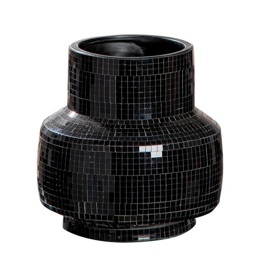 Βάζο Λαιμού Κεραμικό Μαύρο 17x17x18