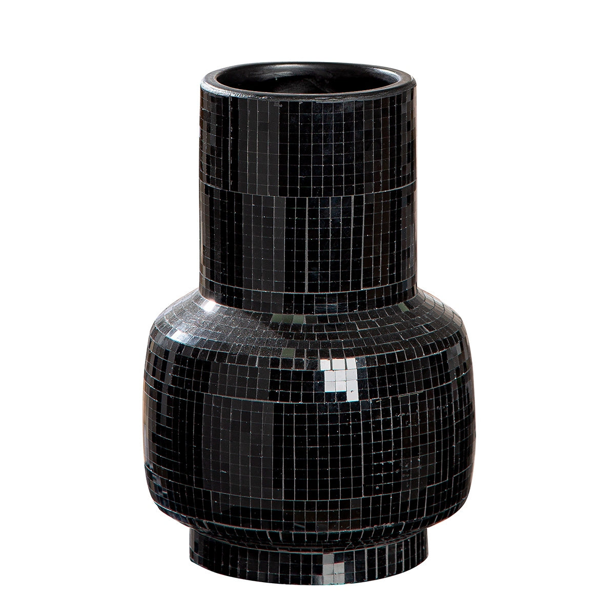 Βάζο Λαιμού Κεραμικό Μαύρο 16x16x24