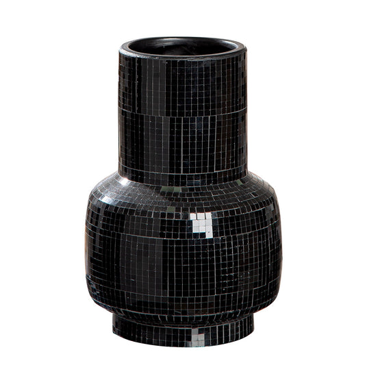 Βάζο Λαιμού Κεραμικό Μαύρο 16x16x24
