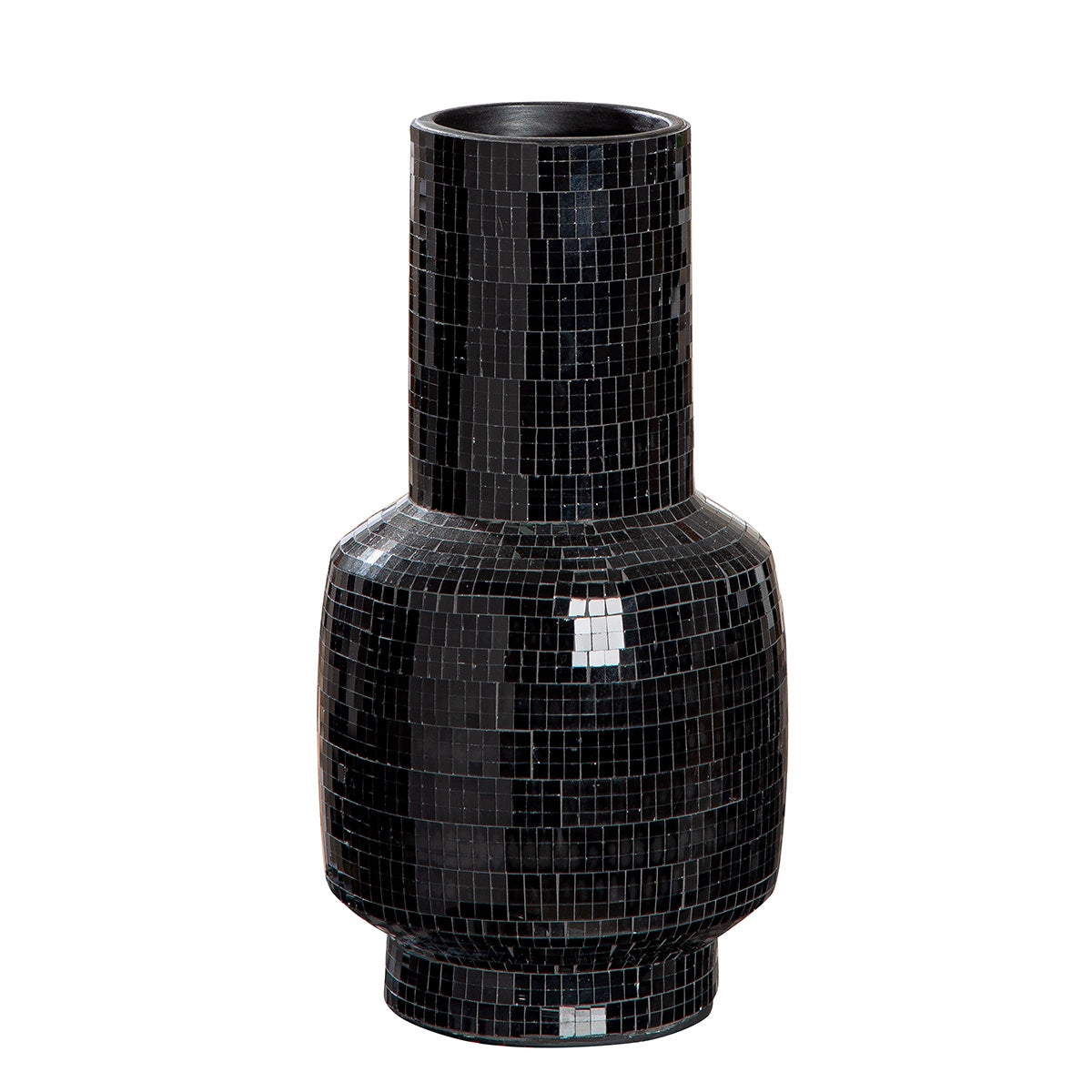 Βάζο Λαιμού Κεραμικό Μαύρο 15x15x30