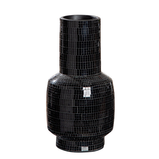 Βάζο Λαιμού Κεραμικό Μαύρο 15x15x30
