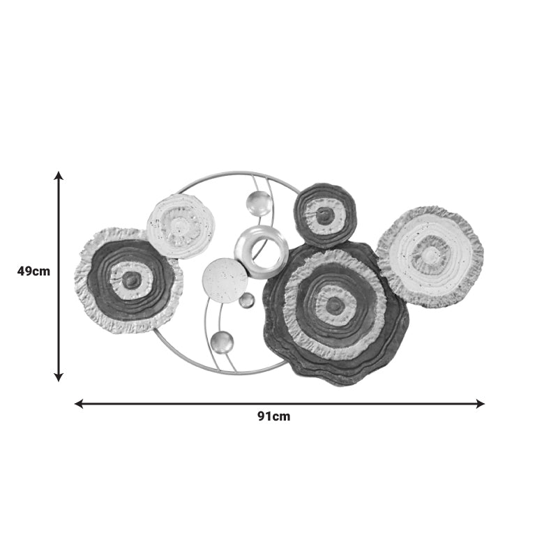 Διακοσμητικό Τοίχου Cirsus Μέταλλο σε Χρυσή-Λευκή-Μαύρη Απόχρωση 91x49x4