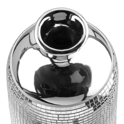 Βάζο Κολάρο 'Disco' Κεραμικό Ασημί 12x12x24