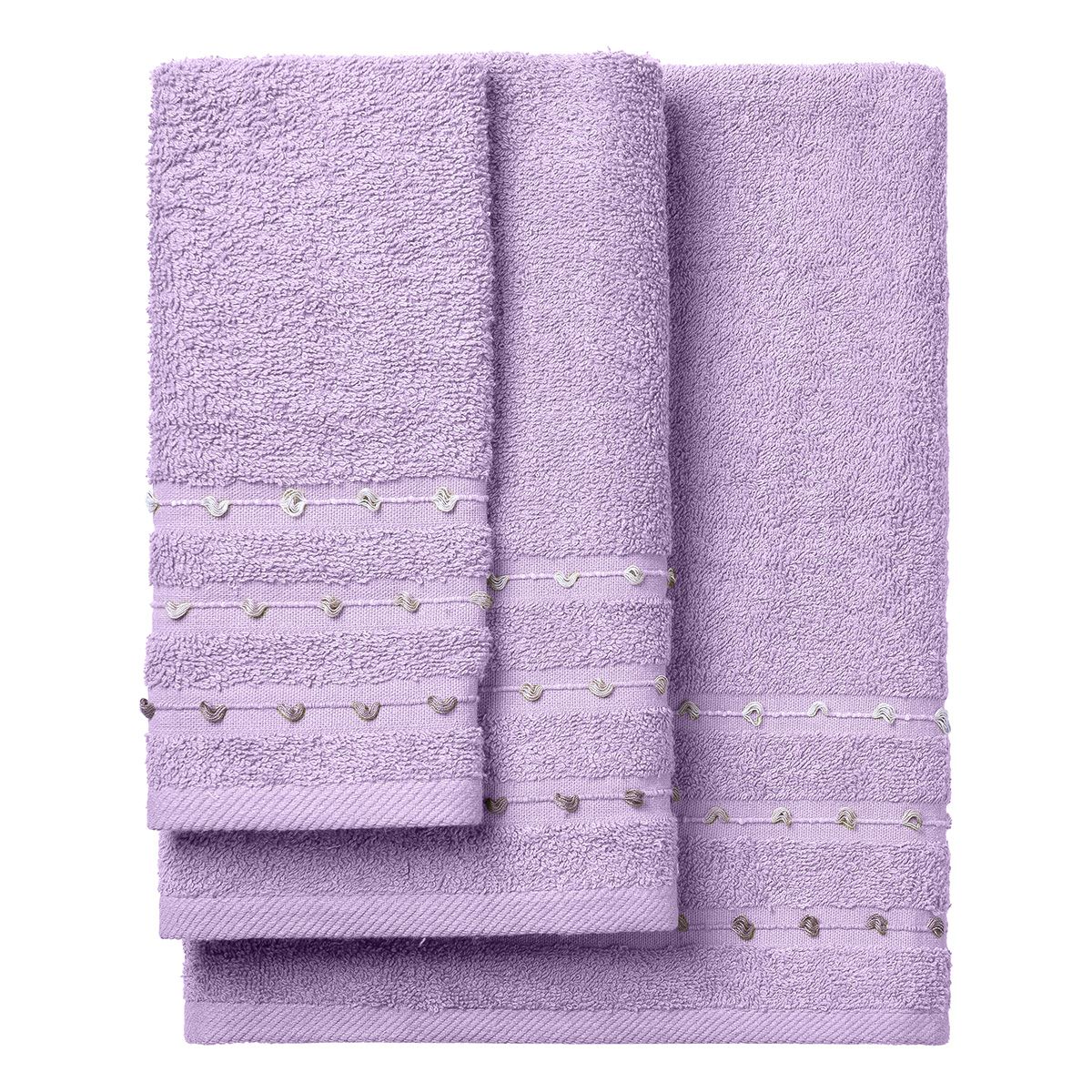 Σετ Πετσέτες Art 3461 Σετ 3 Τμχ Λιλά