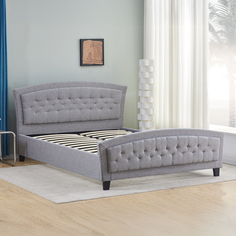 Κρεβάτι Camaro Ύφασμα σε Γκρι Απόχρωση 160x200εκ