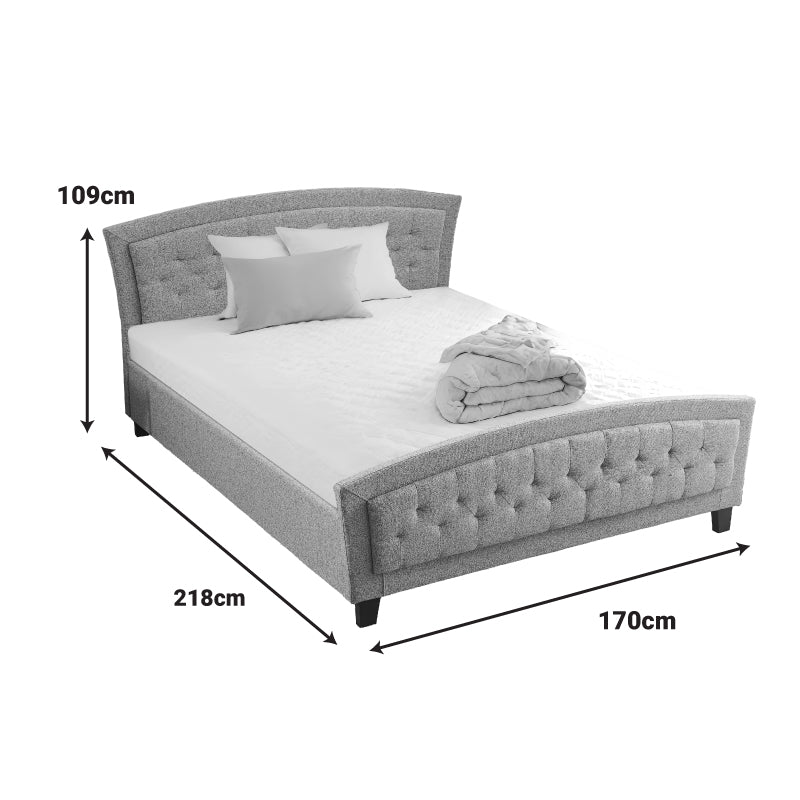 Κρεβάτι Camaro Ύφασμα σε Γκρι Απόχρωση 160x200εκ