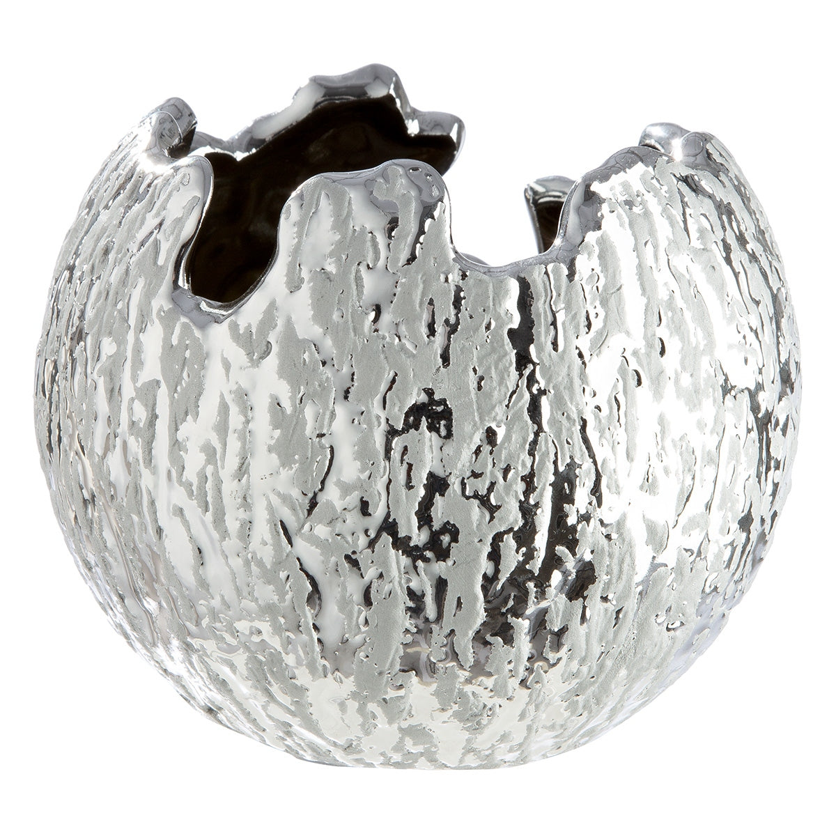Vase Candlestick Ceramic Round Ceramic Silver Color D12x10