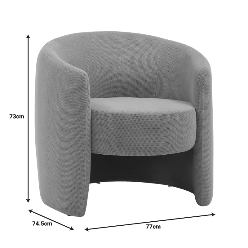 Πολυθρόνα Barken Ύφασμα σε Γκρι-Μπεζ Απόχρωση 77x74.5x73