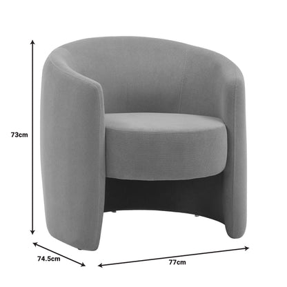 Πολυθρόνα Barken Ύφασμα σε Γκρι-Μπεζ Απόχρωση 77x74.5x73