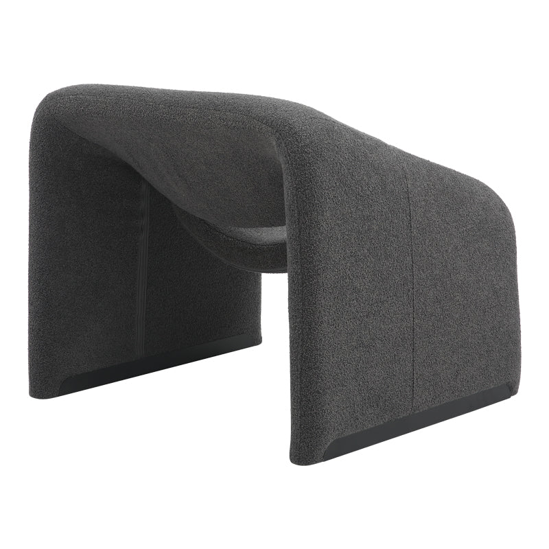 Πολυθρόνα Clous Μπουκλέ Ύφασμα σε Ανθρακί Απόχρωση 86x77x73.5