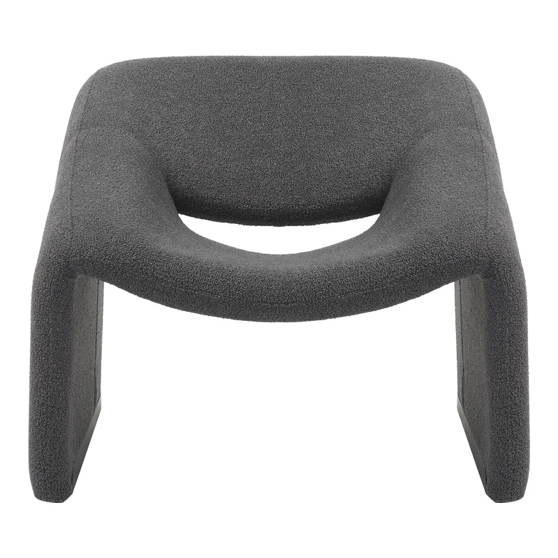 Πολυθρόνα Clous Μπουκλέ Ύφασμα σε Ανθρακί Απόχρωση 86x77x73.5