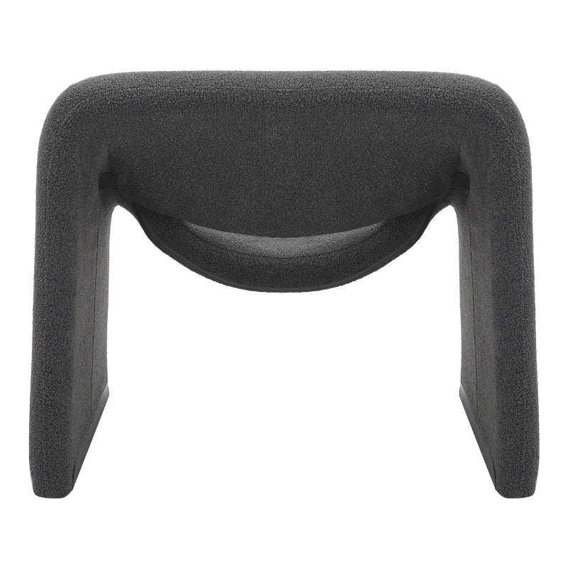 Πολυθρόνα Clous Μπουκλέ Ύφασμα σε Ανθρακί Απόχρωση 86x77x73.5