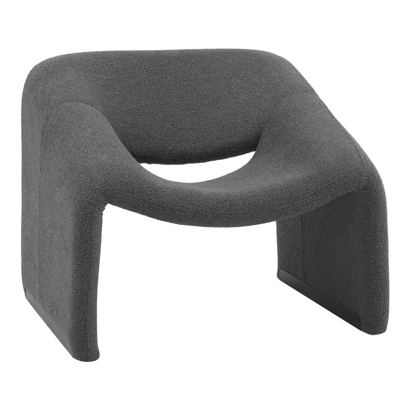 Πολυθρόνα Clous Μπουκλέ Ύφασμα σε Ανθρακί Απόχρωση 86x77x73.5