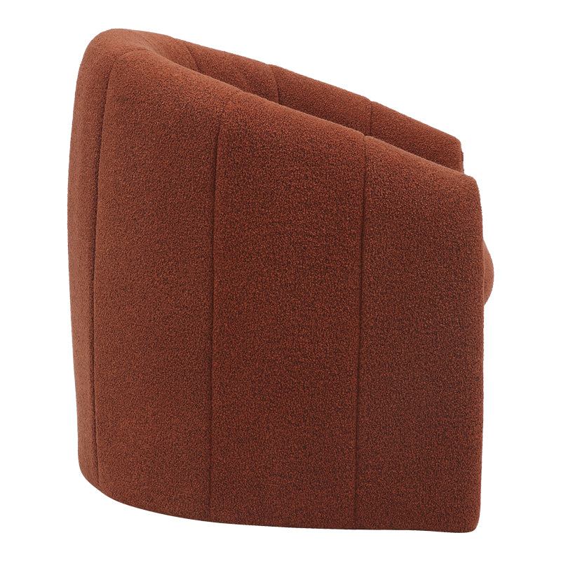 Πολυθρόνα Fassy Μπουκλέ Ύφασμα σε Κεραμιδί Απόχρωση 80x66x80