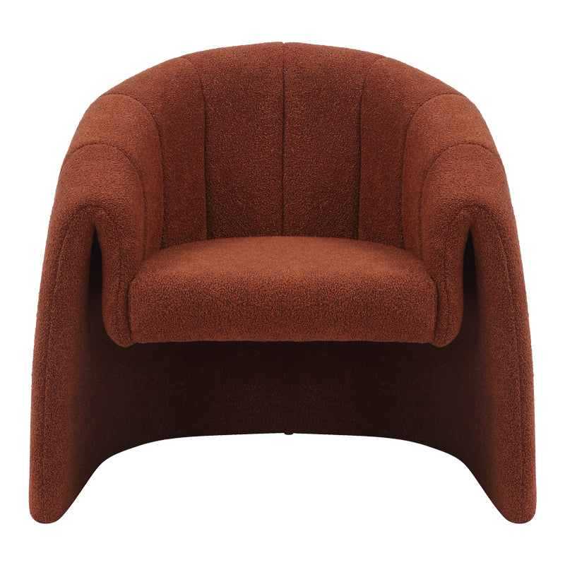 Πολυθρόνα Fassy Μπουκλέ Ύφασμα σε Κεραμιδί Απόχρωση 80x66x80