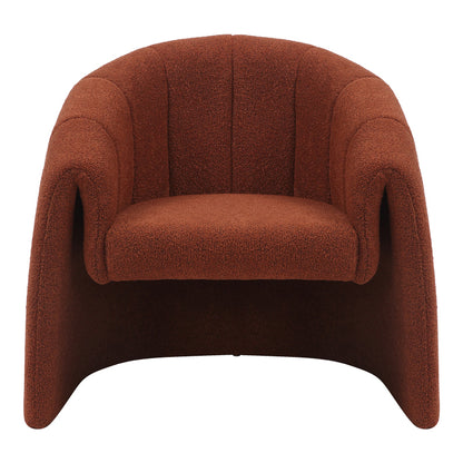 Πολυθρόνα Fassy Μπουκλέ Ύφασμα σε Κεραμιδί Απόχρωση 80x66x80