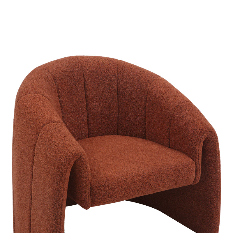 Πολυθρόνα Fassy Μπουκλέ Ύφασμα σε Κεραμιδί Απόχρωση 80x66x80