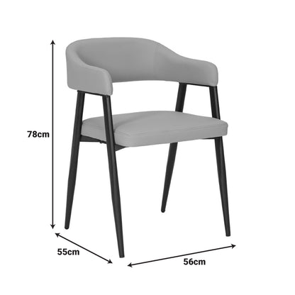 Πολυθρόνα Sezan Ύφασμα σε Ανθρακί Απόχρωση 56x55x78