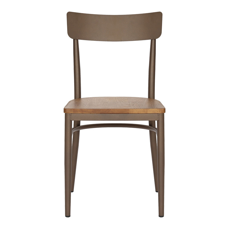 Καρέκλα Zerca Σκελετός Καφέ Μέταλλο με Rubberwood σε Φυσική Απόχρωση 49x44x82
