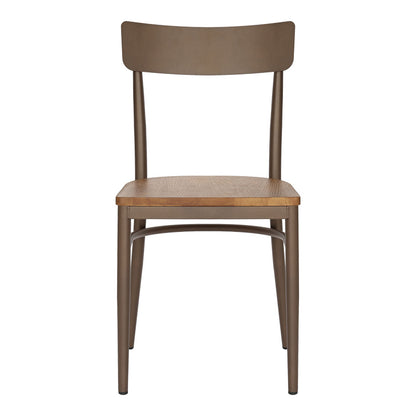 Καρέκλα Zerca Σκελετός Καφέ Μέταλλο με Rubberwood σε Φυσική Απόχρωση 49x44x82