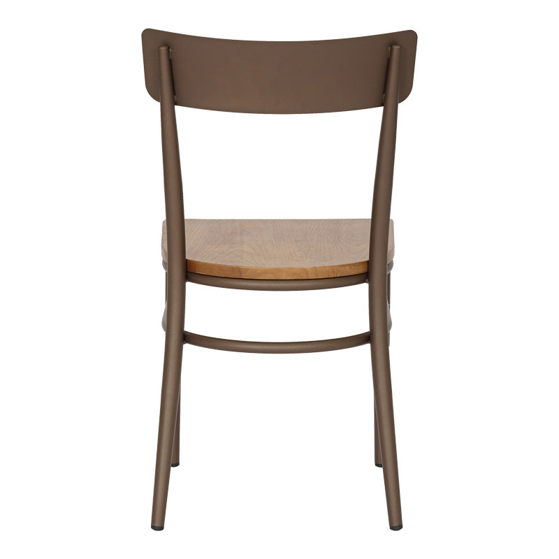 Καρέκλα Zerca Σκελετός Καφέ Μέταλλο με Rubberwood σε Φυσική Απόχρωση 49x44x82