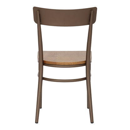 Καρέκλα Zerca Σκελετός Καφέ Μέταλλο με Rubberwood σε Φυσική Απόχρωση 49x44x82