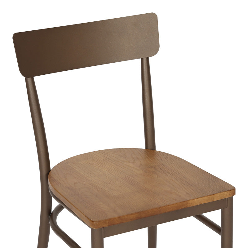 Καρέκλα Zerca Σκελετός Καφέ Μέταλλο με Rubberwood σε Φυσική Απόχρωση 49x44x82