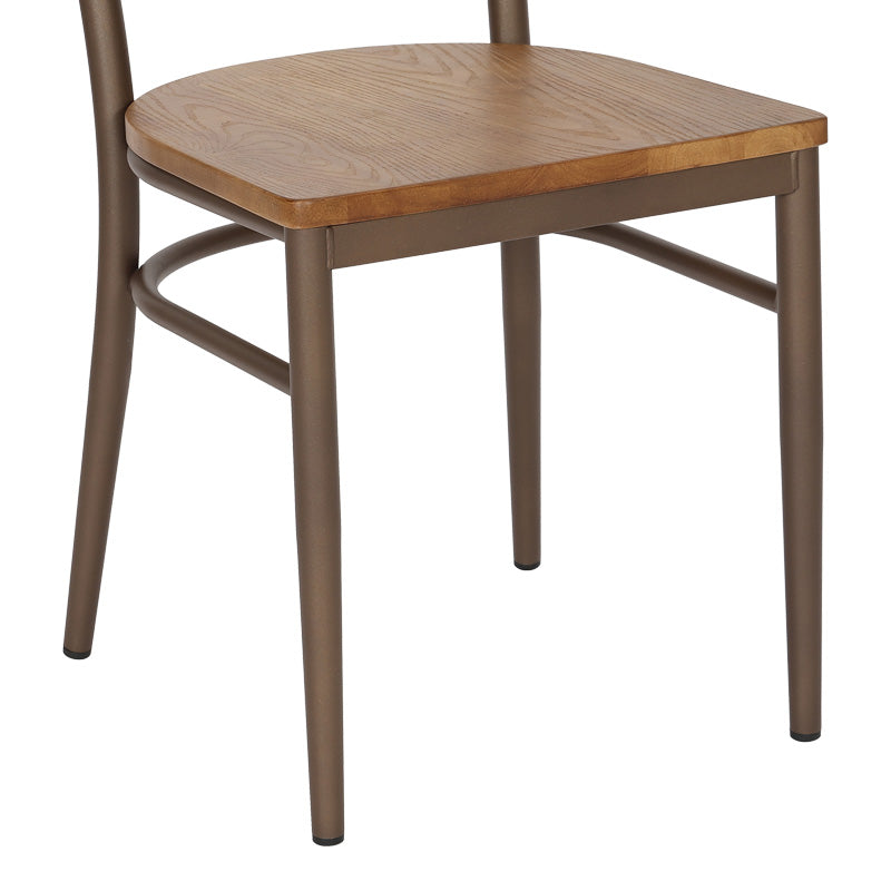 Καρέκλα Zerca Σκελετός Καφέ Μέταλλο με Rubberwood σε Φυσική Απόχρωση 49x44x82