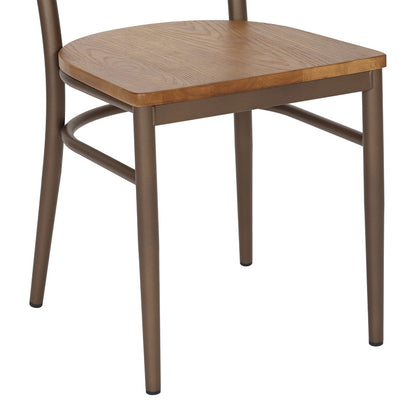 Καρέκλα Zerca Σκελετός Καφέ Μέταλλο με Rubberwood σε Φυσική Απόχρωση 49x44x82