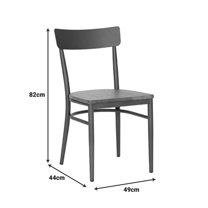 Καρέκλα Zerca Σκελετός Ανθρακί Μέταλλο με Rubberwood σε Φυσική Απόχρωση 49x44x82