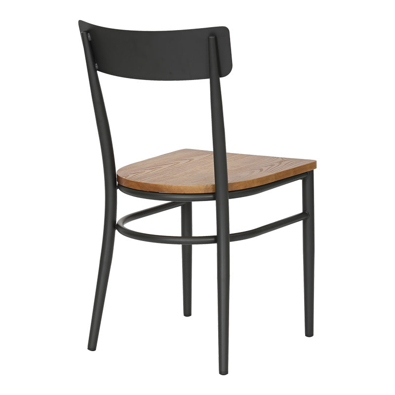 Καρέκλα Zerca Σκελετός Ανθρακί Μέταλλο με Rubberwood σε Φυσική Απόχρωση 49x44x82