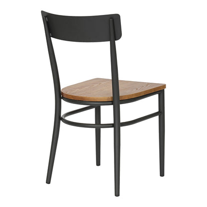 Καρέκλα Zerca Σκελετός Ανθρακί Μέταλλο με Rubberwood σε Φυσική Απόχρωση 49x44x82