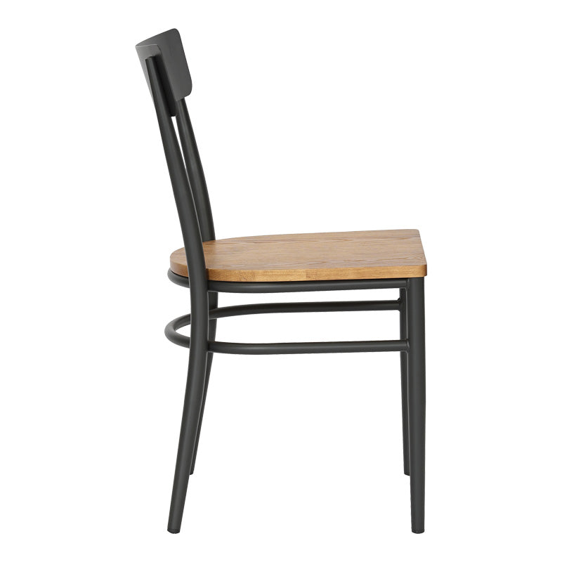Καρέκλα Zerca Σκελετός Ανθρακί Μέταλλο με Rubberwood σε Φυσική Απόχρωση 49x44x82