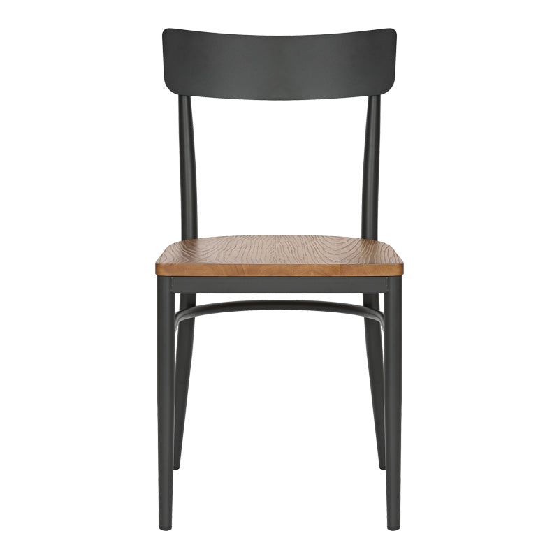 Καρέκλα Zerca Σκελετός Ανθρακί Μέταλλο με Rubberwood σε Φυσική Απόχρωση 49x44x82