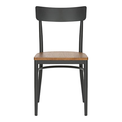 Καρέκλα Zerca Σκελετός Ανθρακί Μέταλλο με Rubberwood σε Φυσική Απόχρωση 49x44x82