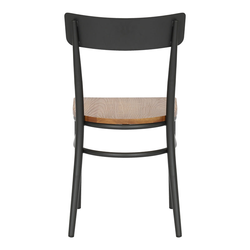 Καρέκλα Zerca Σκελετός Ανθρακί Μέταλλο με Rubberwood σε Φυσική Απόχρωση 49x44x82