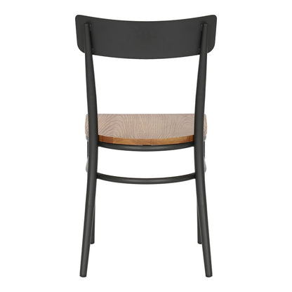 Καρέκλα Zerca Σκελετός Ανθρακί Μέταλλο με Rubberwood σε Φυσική Απόχρωση 49x44x82