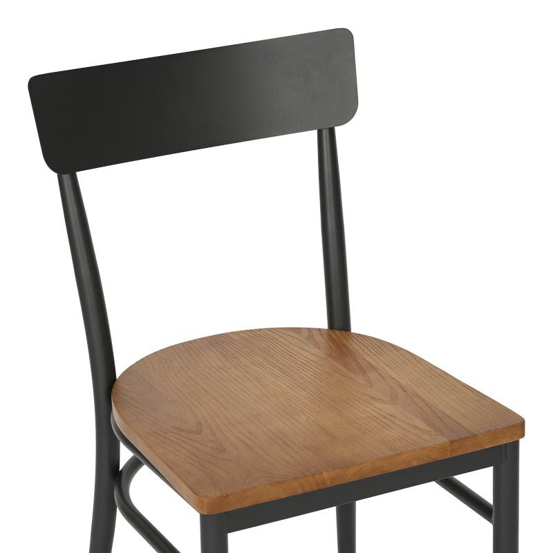 Καρέκλα Zerca Σκελετός Ανθρακί Μέταλλο με Rubberwood σε Φυσική Απόχρωση 49x44x82