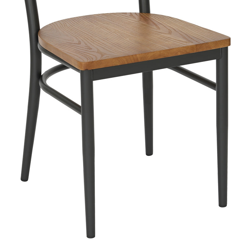 Καρέκλα Zerca Σκελετός Ανθρακί Μέταλλο με Rubberwood σε Φυσική Απόχρωση 49x44x82