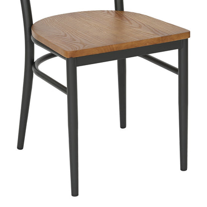 Καρέκλα Zerca Σκελετός Ανθρακί Μέταλλο με Rubberwood σε Φυσική Απόχρωση 49x44x82