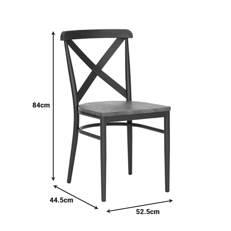 Καρέκλα Ferona Σκελετός Ανθρακί Μέταλλο με Rubberwood σε Φυσική Απόχρωση 52.5x44.5x84