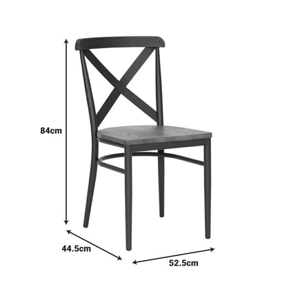 Καρέκλα Ferona Σκελετός Ανθρακί Μέταλλο με Rubberwood σε Φυσική Απόχρωση 52.5x44.5x84