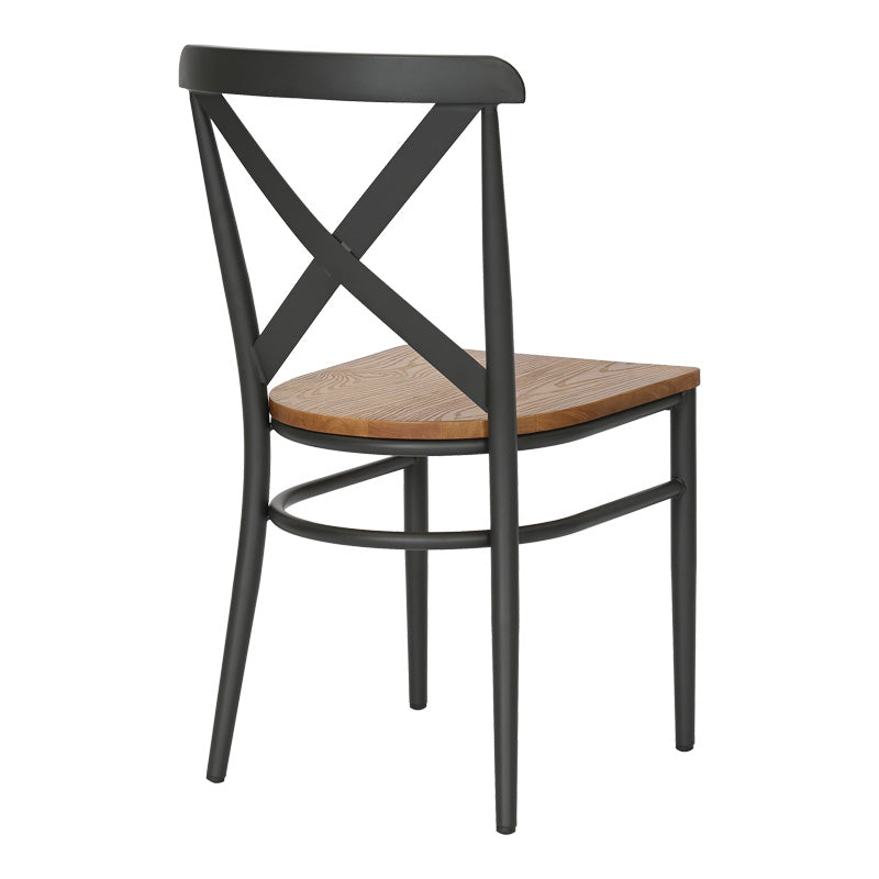 Καρέκλα Ferona Σκελετός Ανθρακί Μέταλλο με Rubberwood σε Φυσική Απόχρωση 52.5x44.5x84