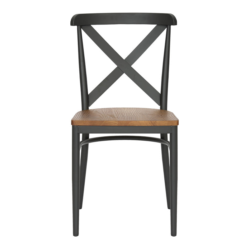 Καρέκλα Ferona Σκελετός Ανθρακί Μέταλλο με Rubberwood σε Φυσική Απόχρωση 52.5x44.5x84