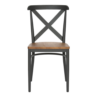 Καρέκλα Ferona Σκελετός Ανθρακί Μέταλλο με Rubberwood σε Φυσική Απόχρωση 52.5x44.5x84