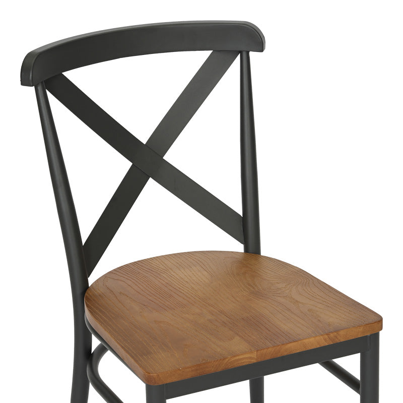 Καρέκλα Ferona Σκελετός Ανθρακί Μέταλλο με Rubberwood σε Φυσική Απόχρωση 52.5x44.5x84