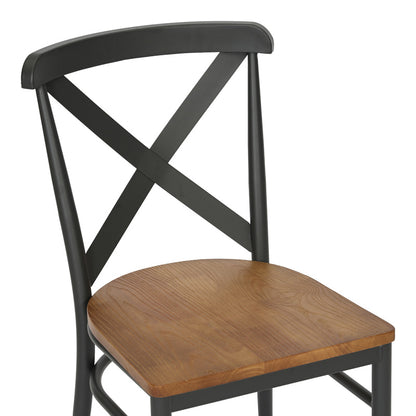 Καρέκλα Ferona Σκελετός Ανθρακί Μέταλλο με Rubberwood σε Φυσική Απόχρωση 52.5x44.5x84