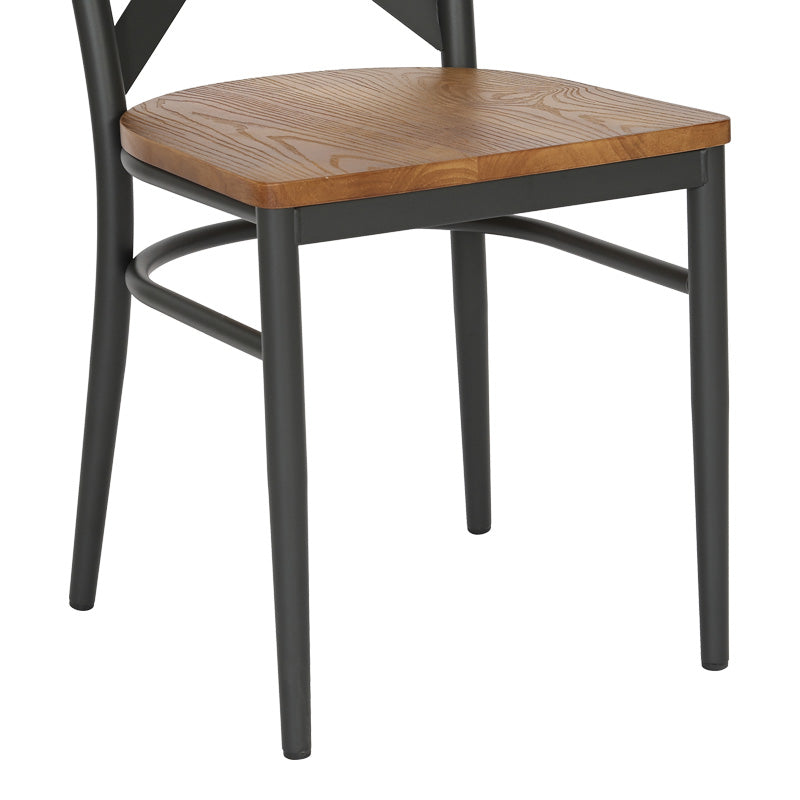 Καρέκλα Ferona Σκελετός Ανθρακί Μέταλλο με Rubberwood σε Φυσική Απόχρωση 52.5x44.5x84