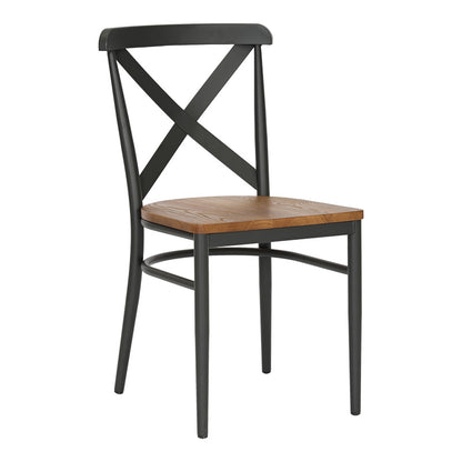 Καρέκλα Ferona Σκελετός Ανθρακί Μέταλλο με Rubberwood σε Φυσική Απόχρωση 52.5x44.5x84