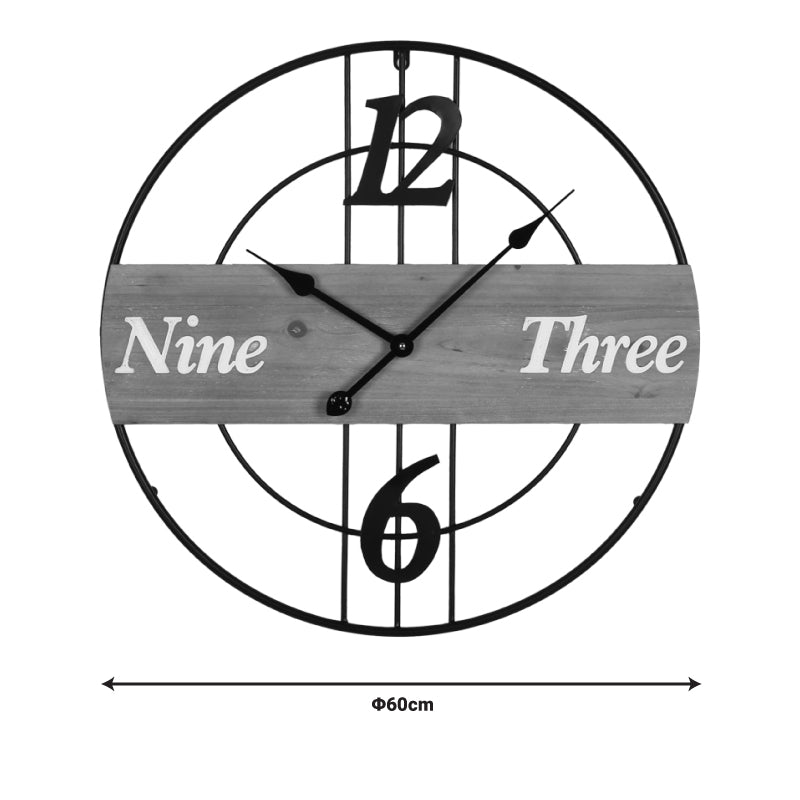 Ρολόι Τοίχου Tabla Μέταλλο σε Μαύρη Απόχρωση 60x3x60